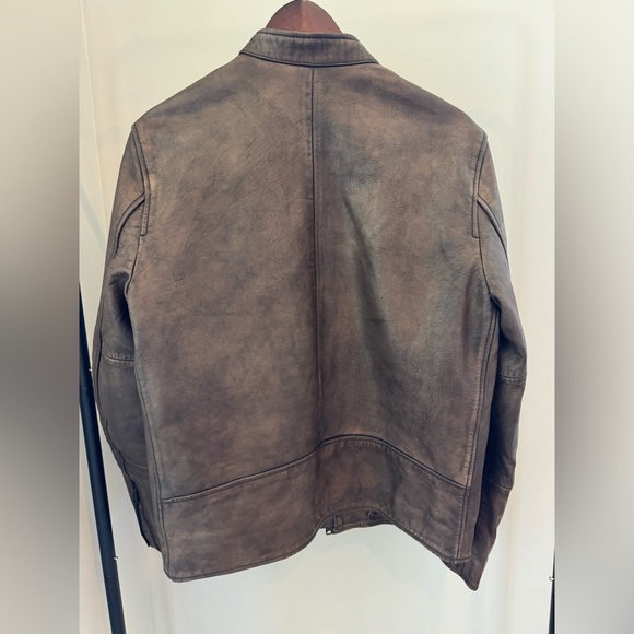 EUC • Lucky Brand • Washed Leather Bonneville Jacket • Dark Brown • Medium - Picture 6 of 9